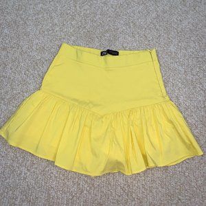 Zara Ruffled Yellow Skort